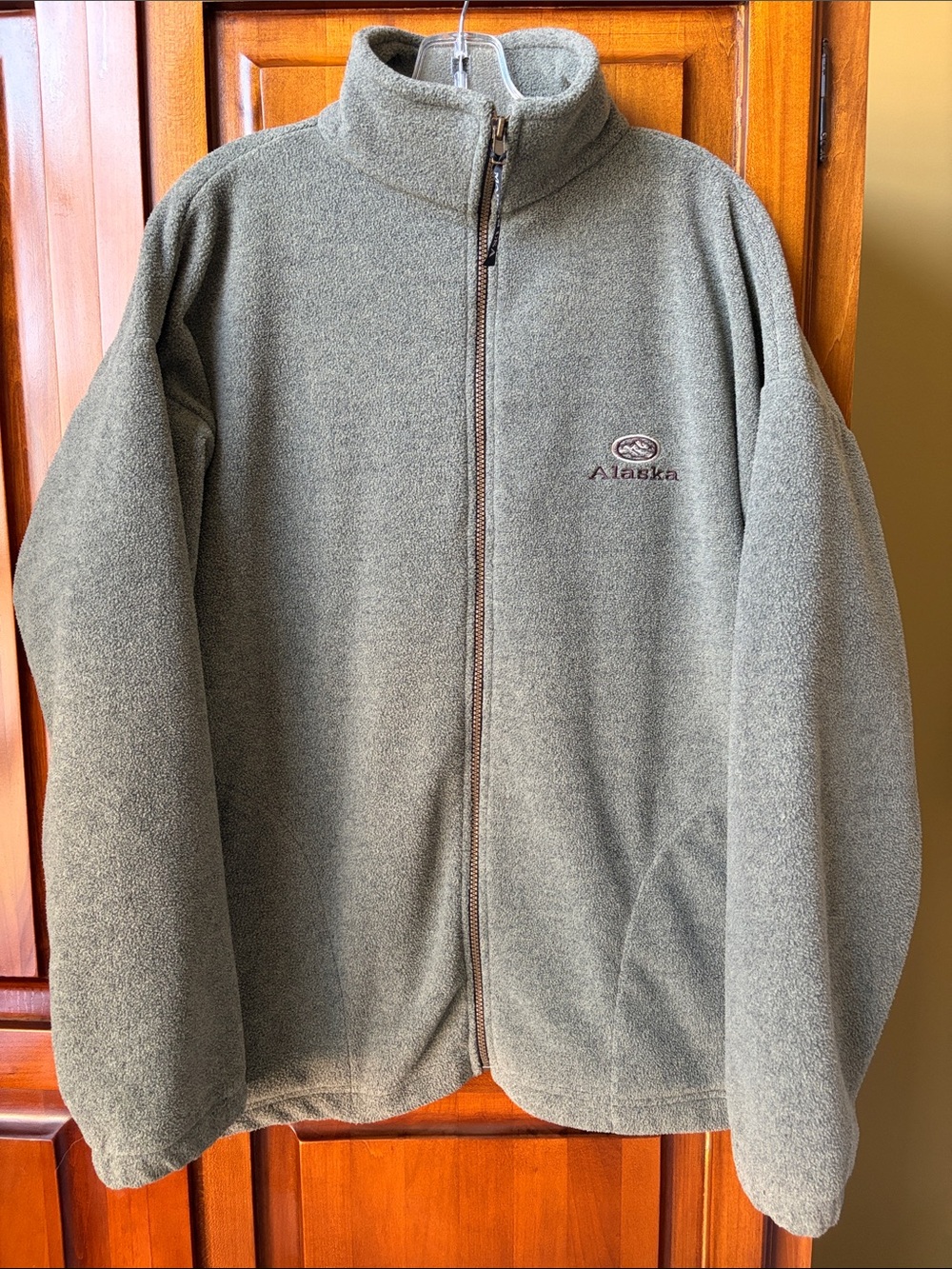 Alaska Embroidered Full-Zip Fleece Jacket - Olive Green